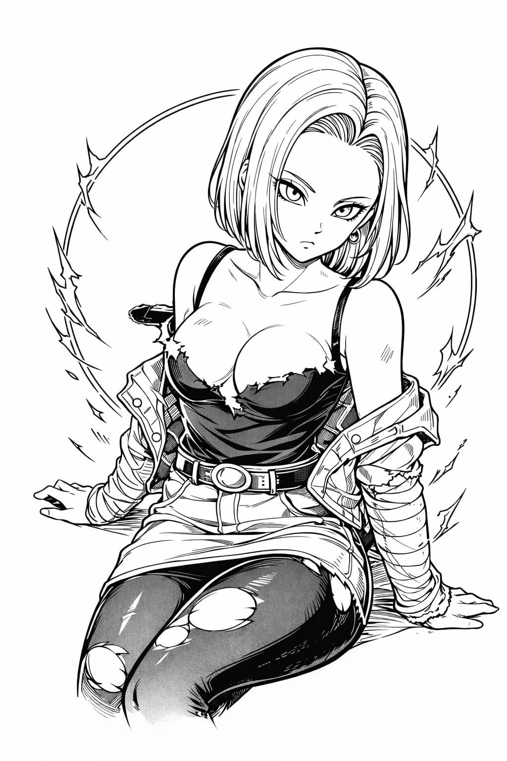Cyber Anime Girl PNG | Japanese Style Digital Download | Transparent PNG | 300 DPI